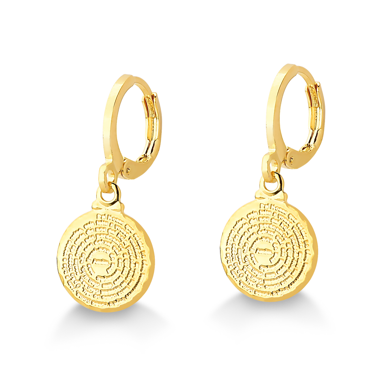 BRINCO DE ARGOLA COM ORAÇÃO DO PAI NOSSO FOLHEADO A OURO 18K