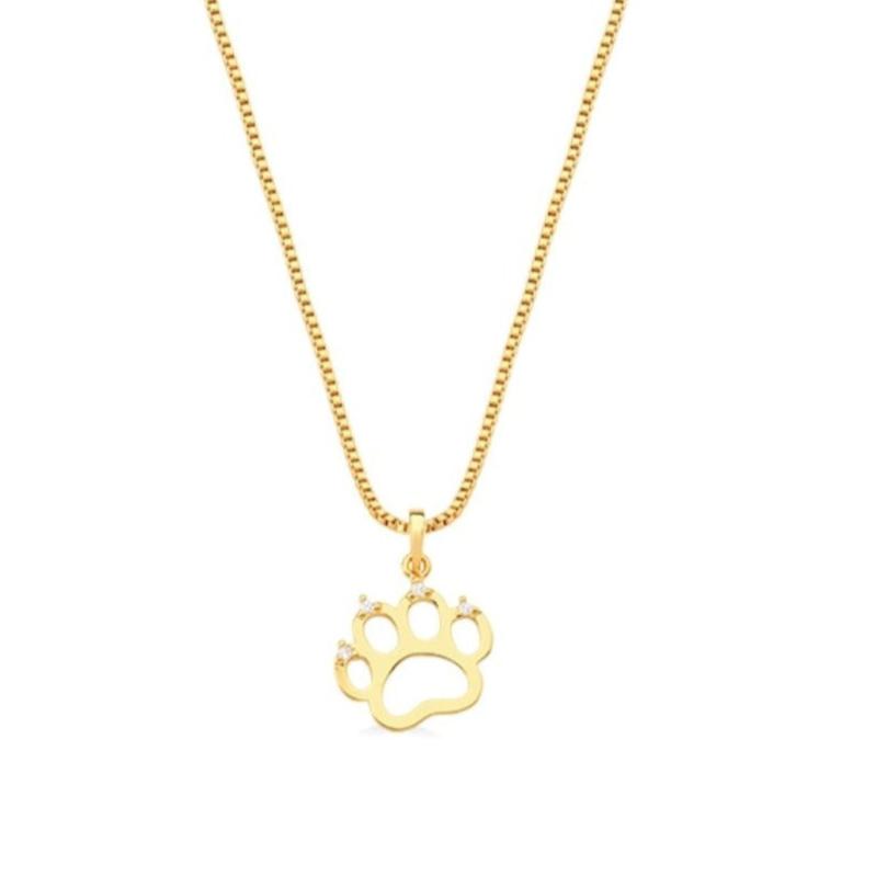 COLAR PATA COM ZIRCONIA FOLHEADO A OURO 18K