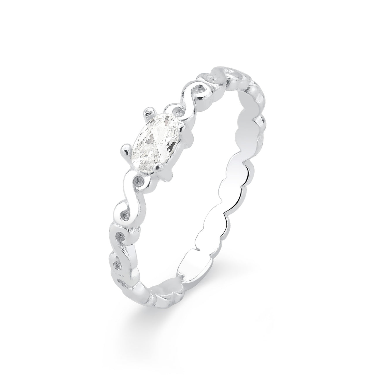 ANEL DE PRATA INFINITO COM ZIRCONIA