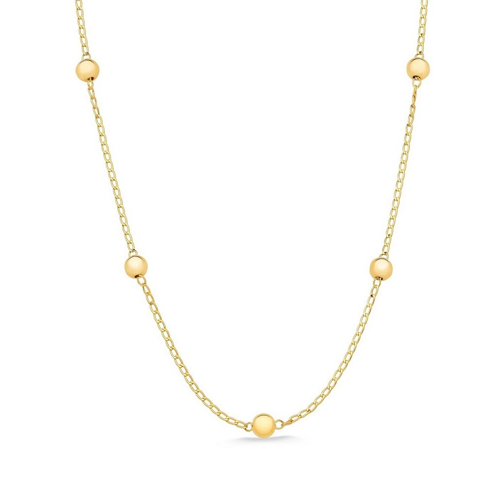 COLAR DE BOLAS LONGO FOLHEADO A OURO 18K