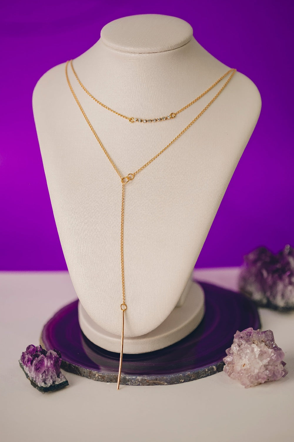 COLAR GRAVATA DUPLO FOLHEADO A OURO 18K