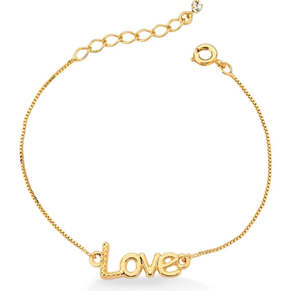 PULSEIRA LOVE FOLHEADA A OURO 18K