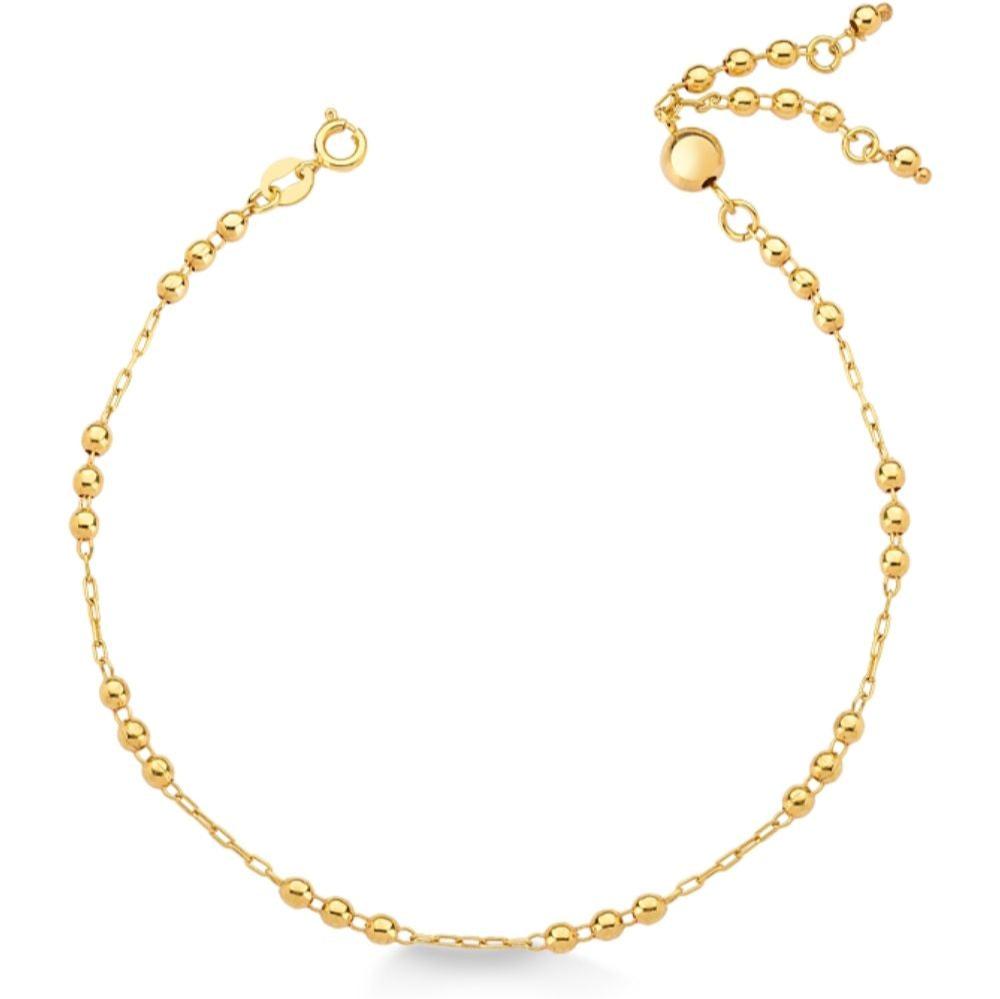 TORNOZELEIRA DE BOLAS FOLHEADA A OURO 1K