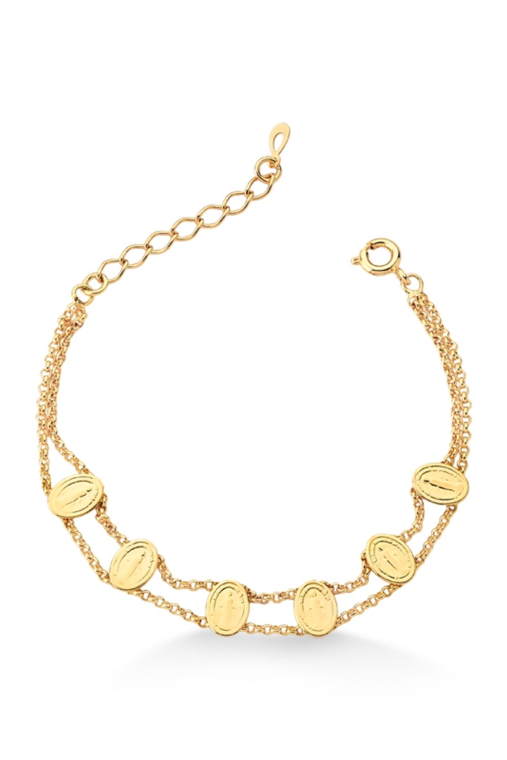 PULSEIRA N.SRA. MILAGROSA FOLHEADA A OURO 18K