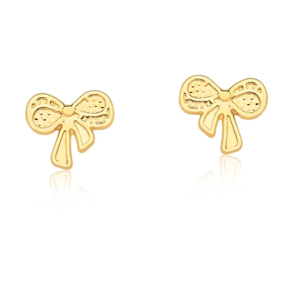 BRINCO MINI LAÇO FOLHEADO A OURO 18K