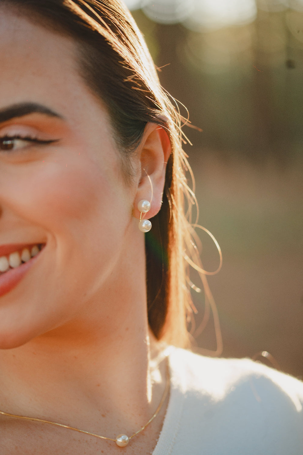 BRINCO DE PEROLA PIERCING G FOLHEADO A OURO 18K