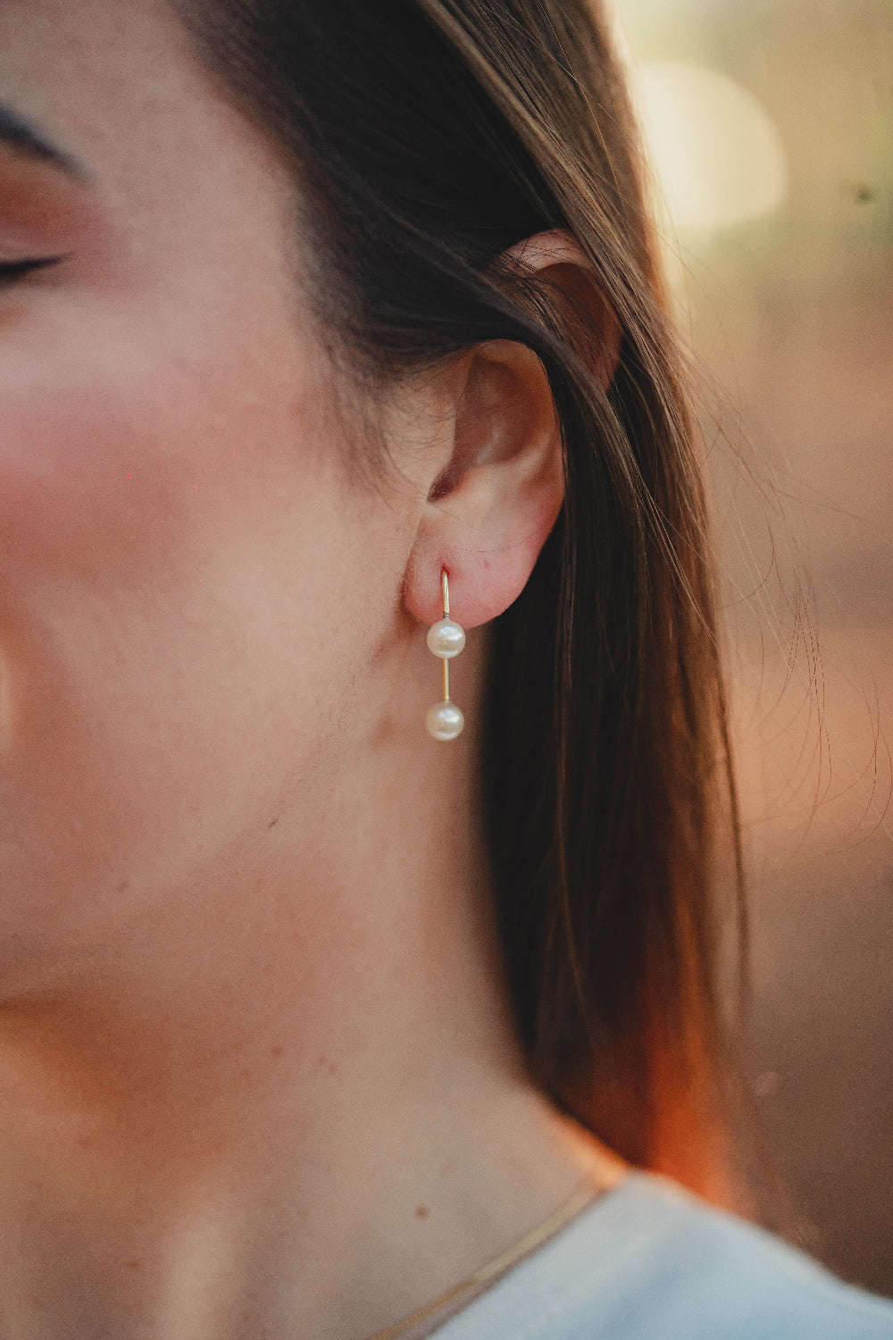 BRINCO DE PEROLA PIERCING FOLHEADO A OURO 18K