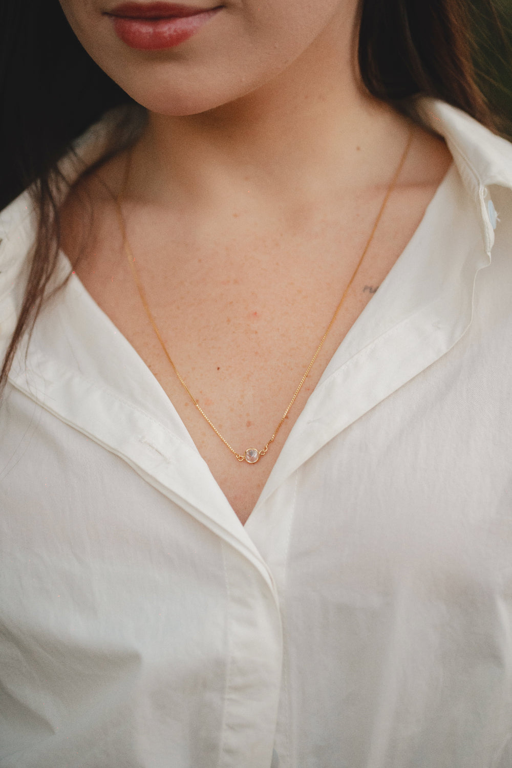COLAR COM PONTO DE LUZ 60CM FOLHEADO A OURO 18K