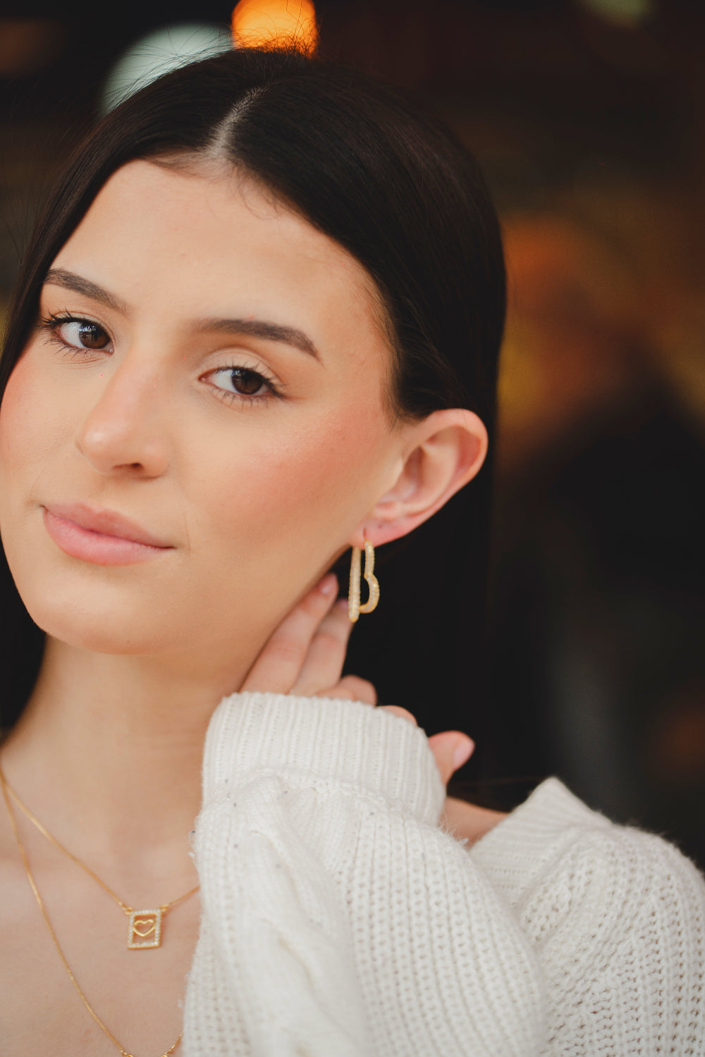 BRINCO CORAÇÃO CRAVEJADO FOLHEADO A OURO 18K