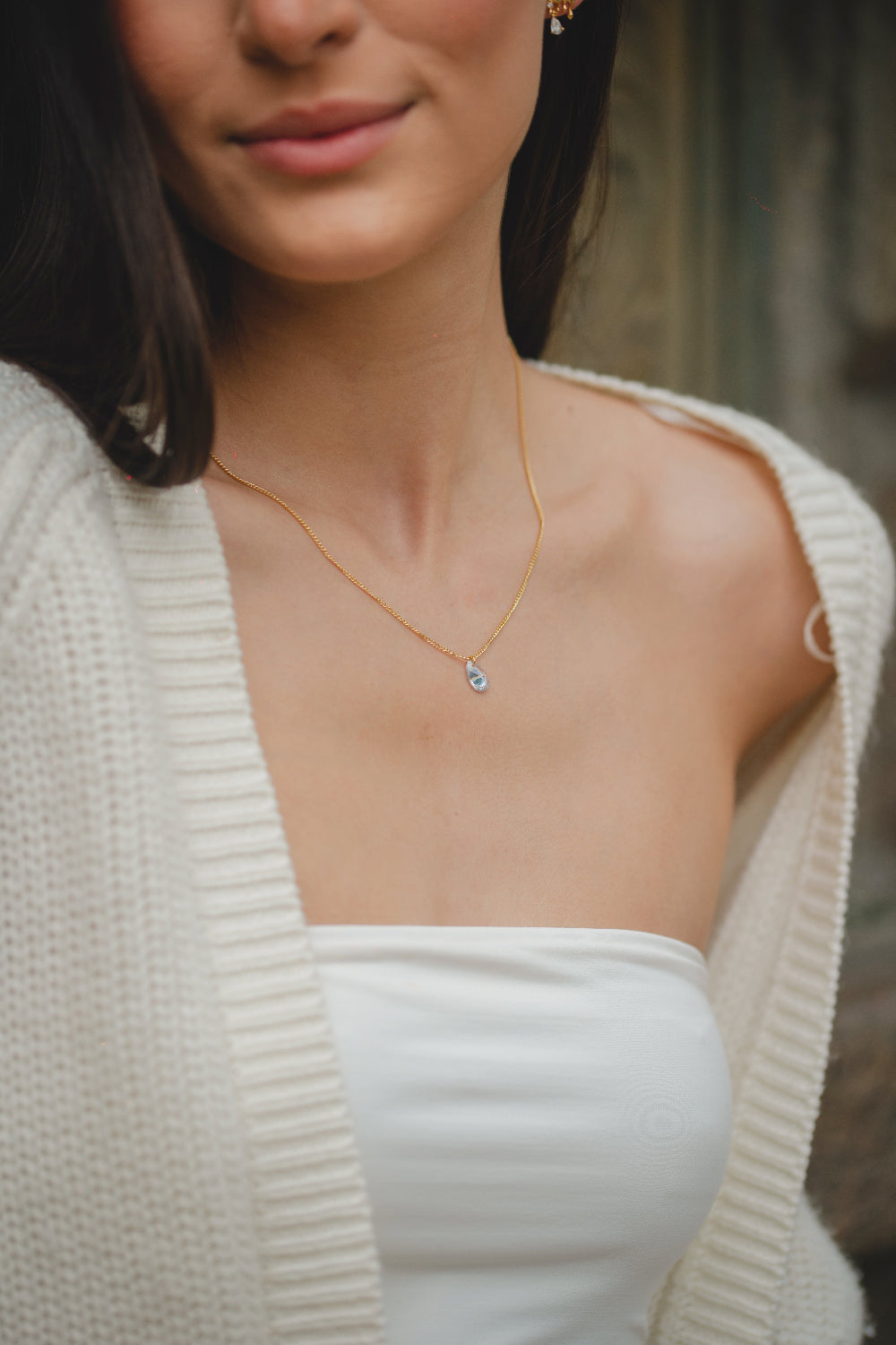 COLAR COM ZIRCÔNIA FOLHEADO A OURO 18K