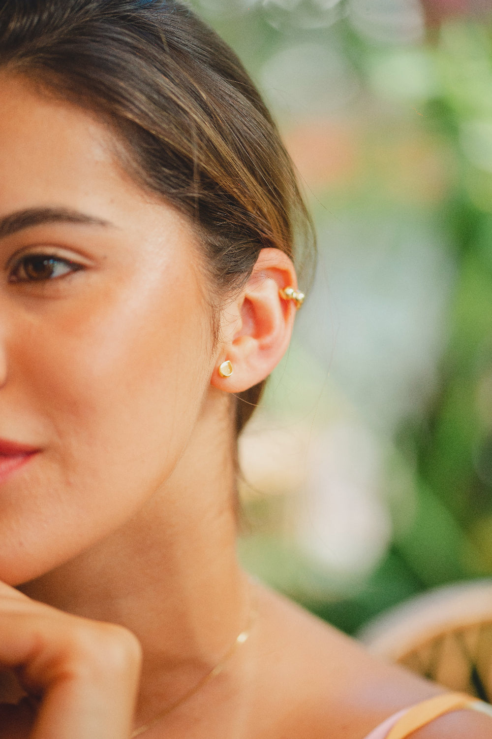 PIERCING FAKE DE BOLAS FOLHEADO A OURO 18K