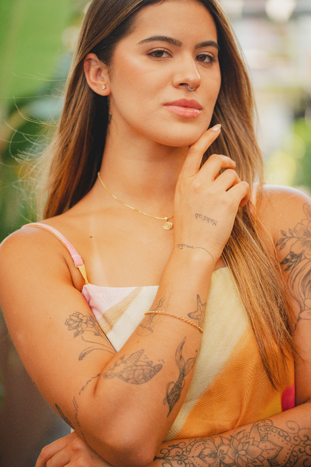 PULSEIRA MINI ELO PORTUGUES FOLHEADO A OURO 18K