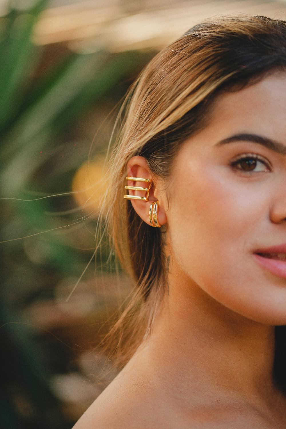 PIERCING FAKE GEOMÉTRICO FOLHEADO A OURO 18K