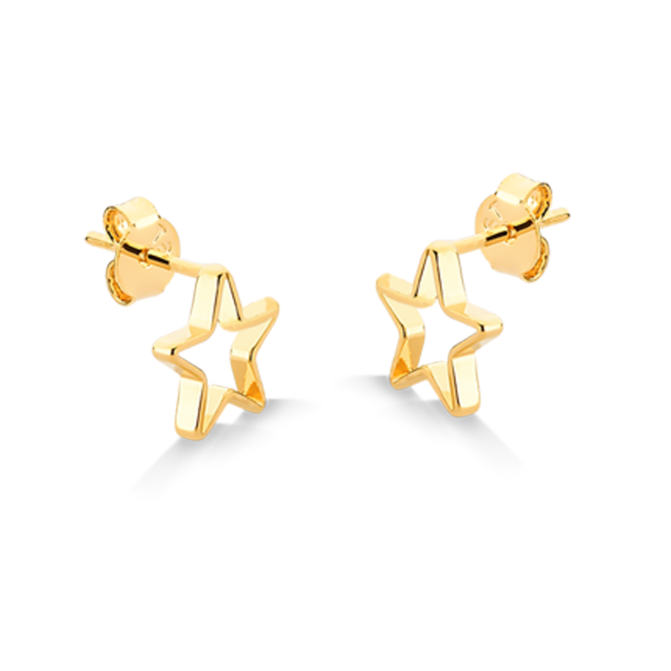 BRINCO DE ESTRELA PEQUENO FOLHEADO A OURO 18K