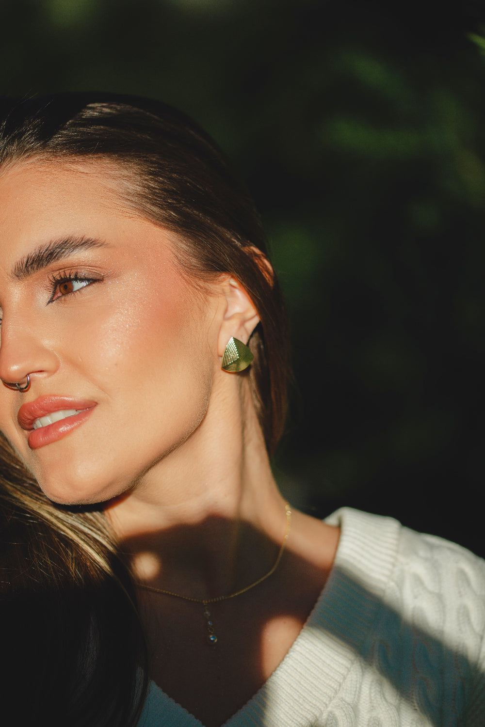 BRINCO GEOMETRICO FOLHEADO A OURO 18K