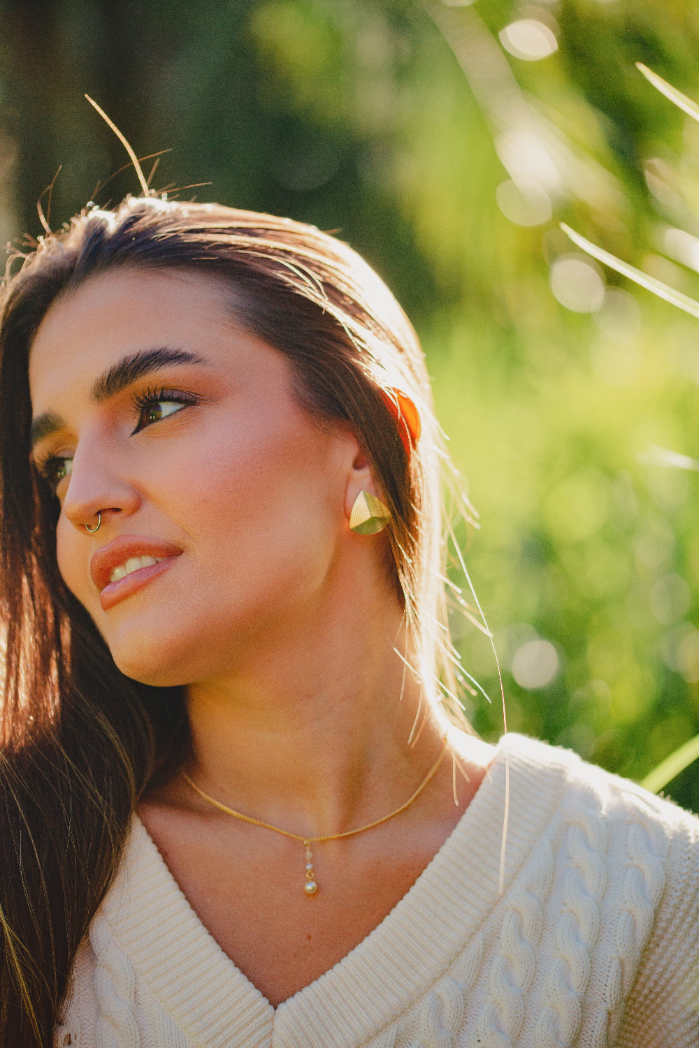 BRINCO GEOMETRICO FOLHEADO A OURO 18K