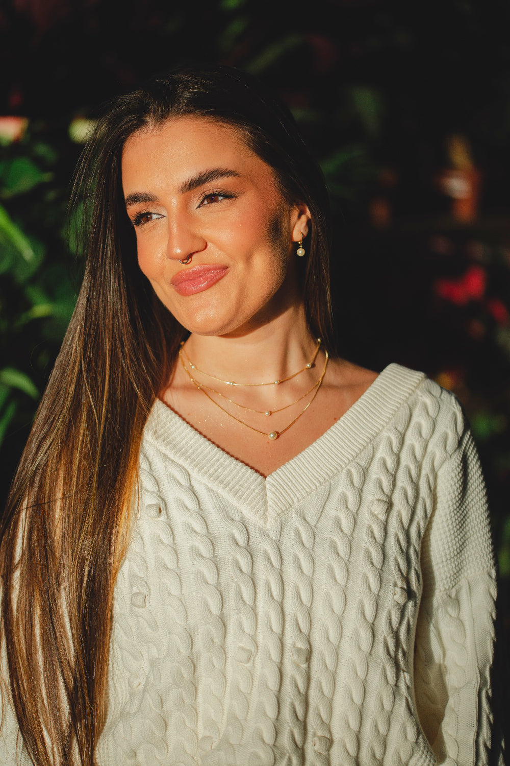 COLAR COM PEROLA FOLHEADO A OURO 18K