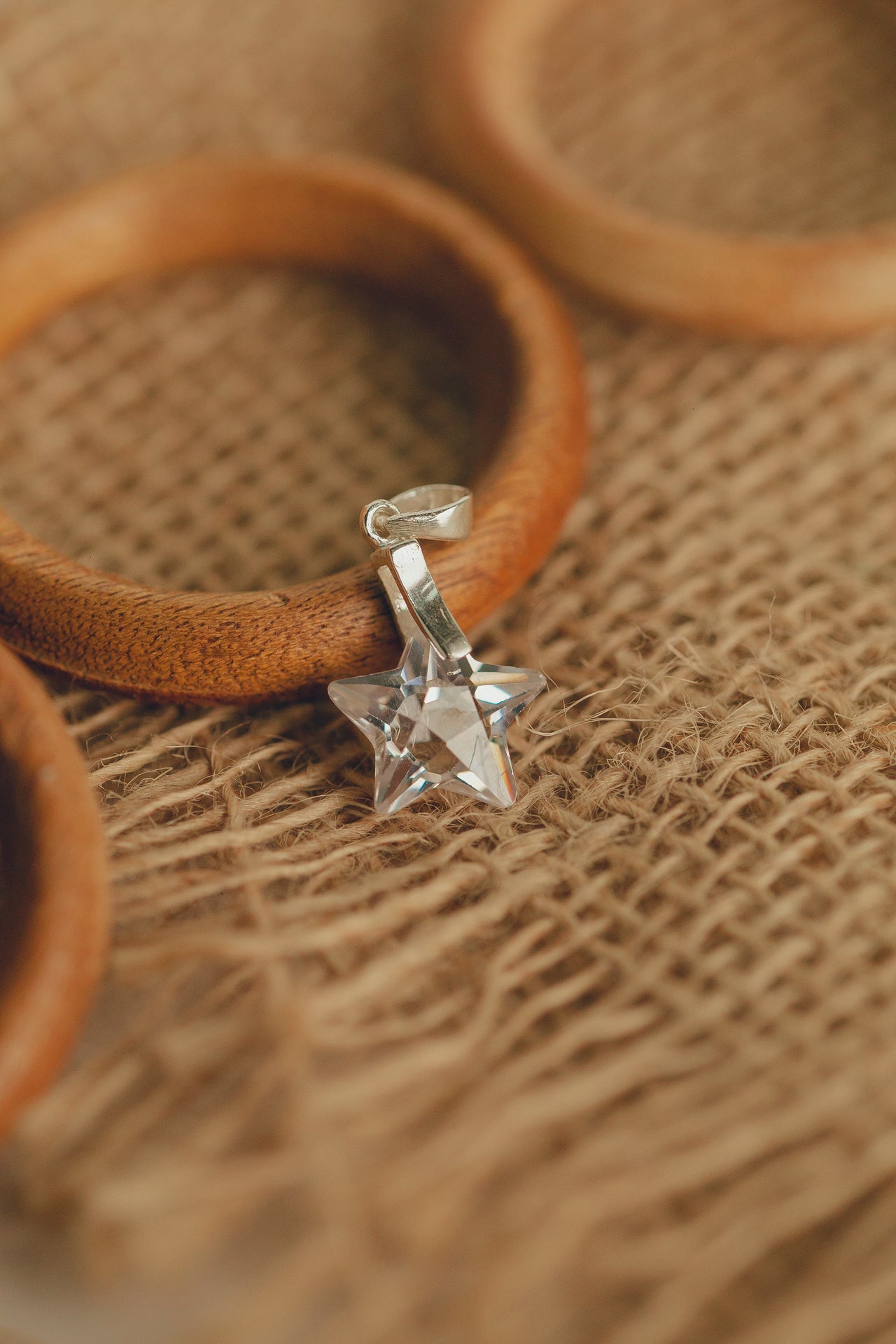 PINGENTE DE PRATA ESTRELA CRISTAL