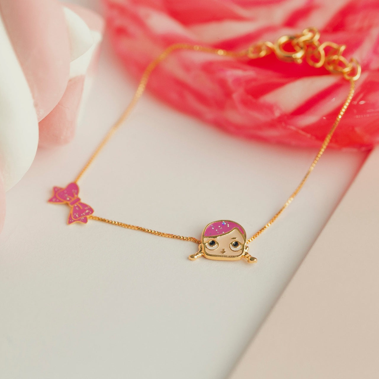 PULSEIRA INFANTIL DIVERSÃO FOLHEADO A OURO 18K