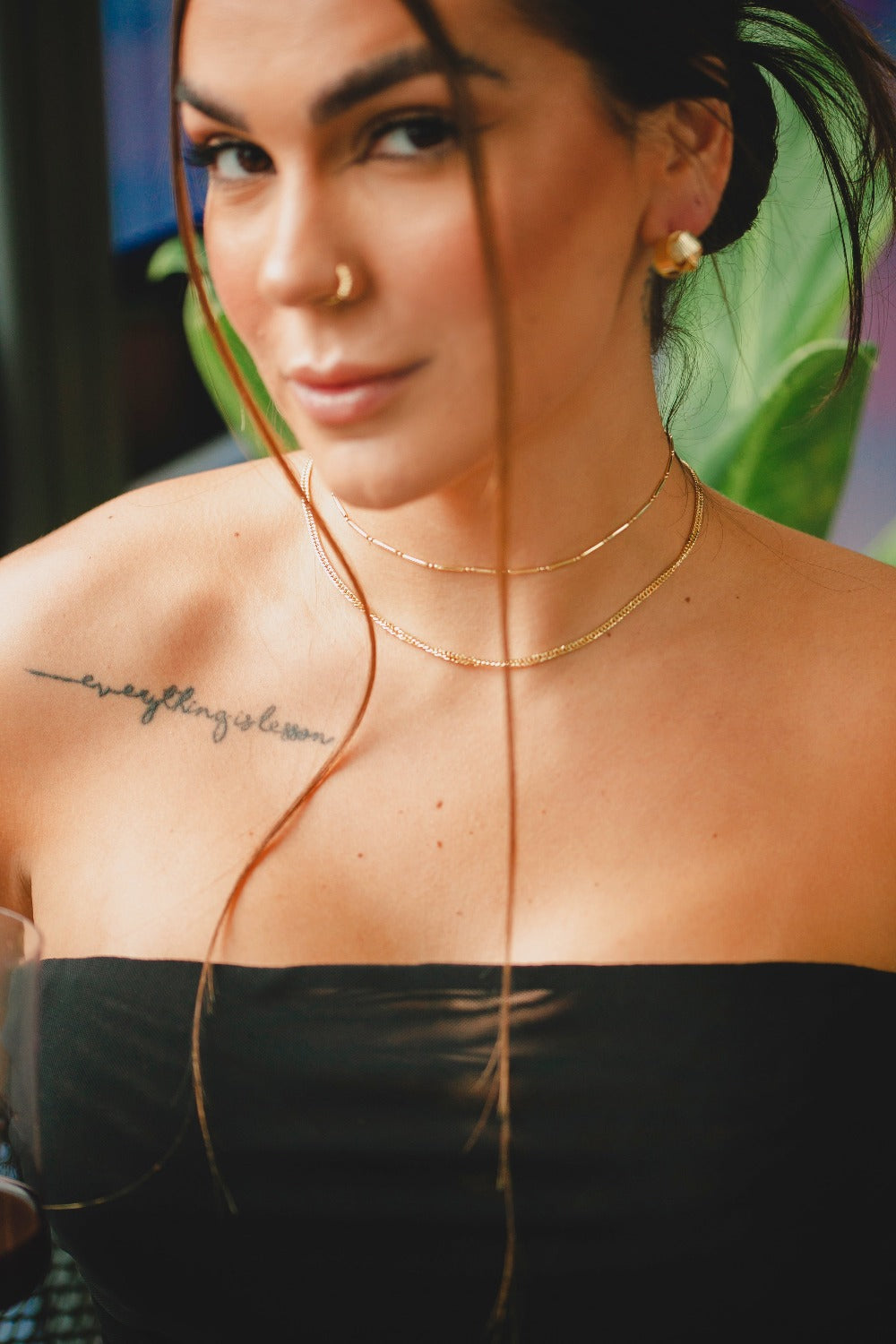 CHOKER FINA TRAMADA FOLHEADO A OURO 18K