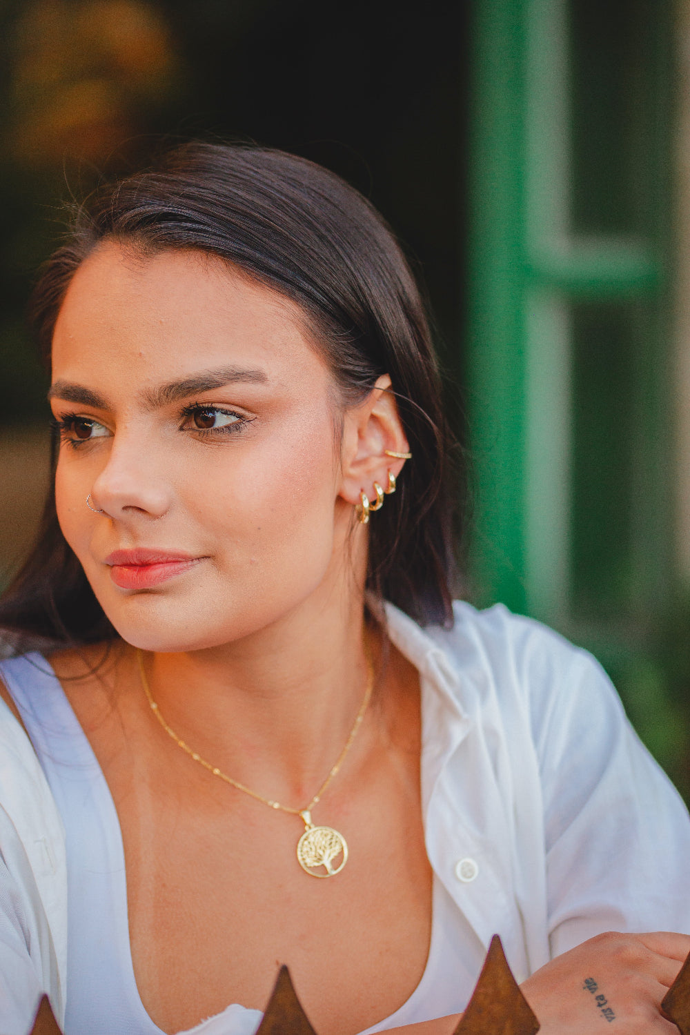 BRINCO ARGOLA LISA G FOLHEADO A OURO 18K