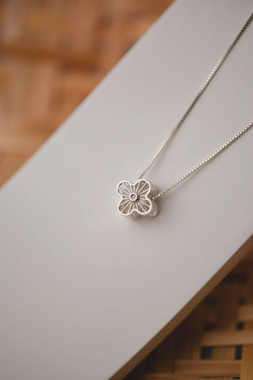 PINGENTE DE PRATA 925 FLOR VAZADA