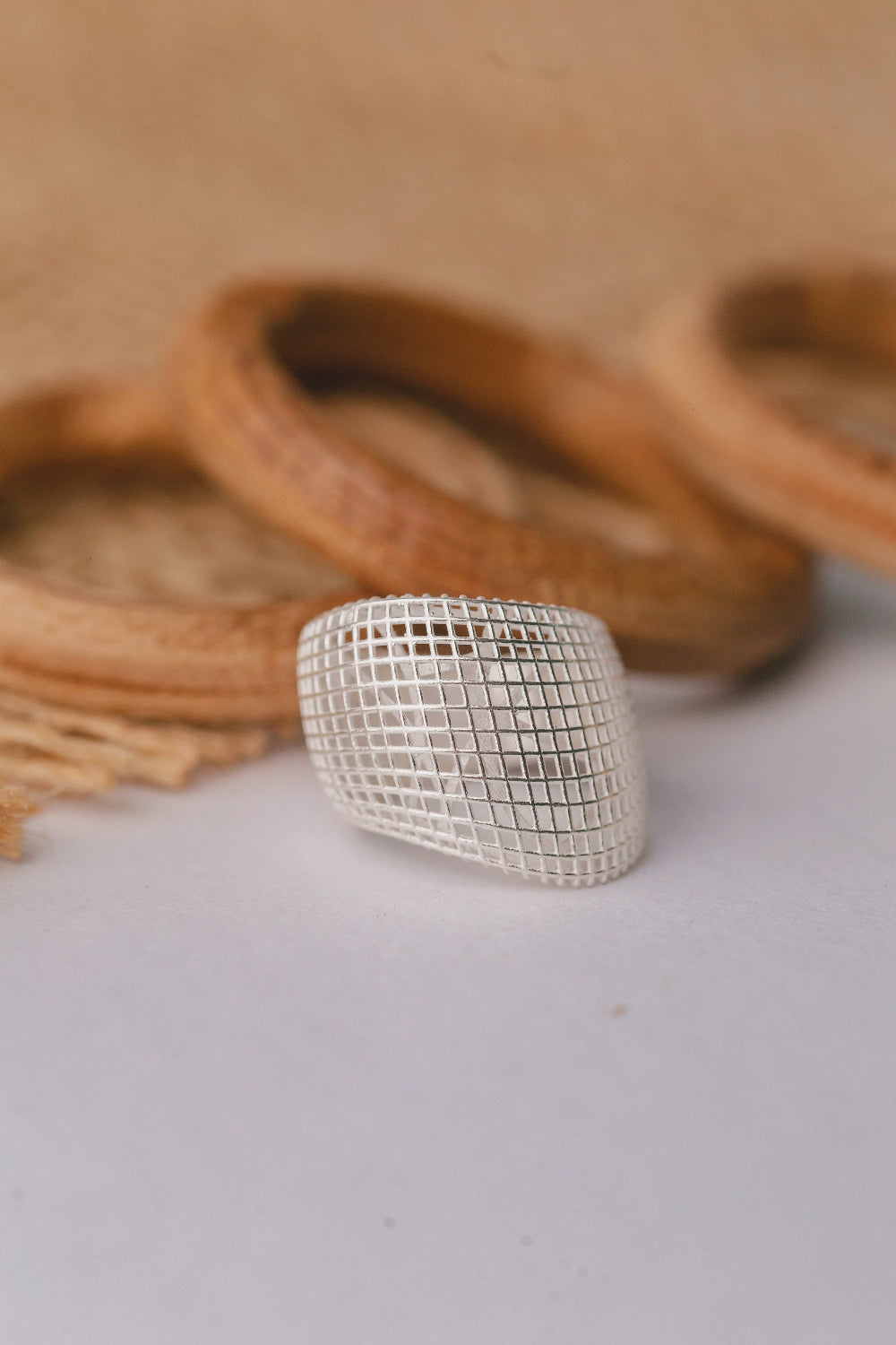 ANEL DE PRATA OVALADO GRANDE VAZADO