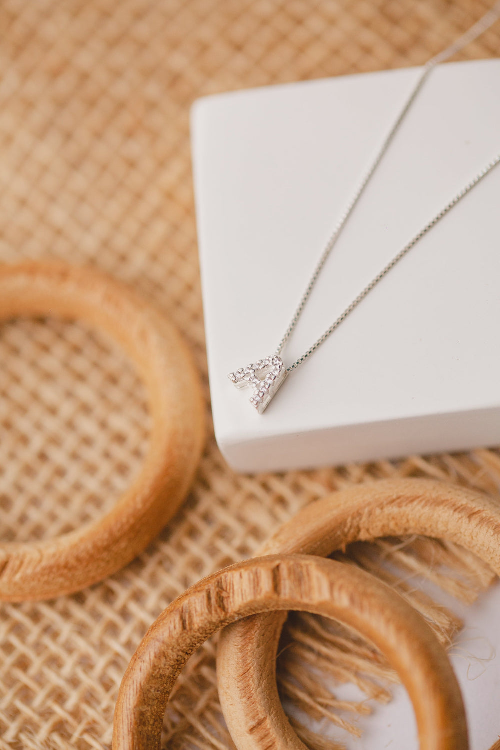 COLAR DE PRATA 925 COM PINGENTE DE LETRA 40CM