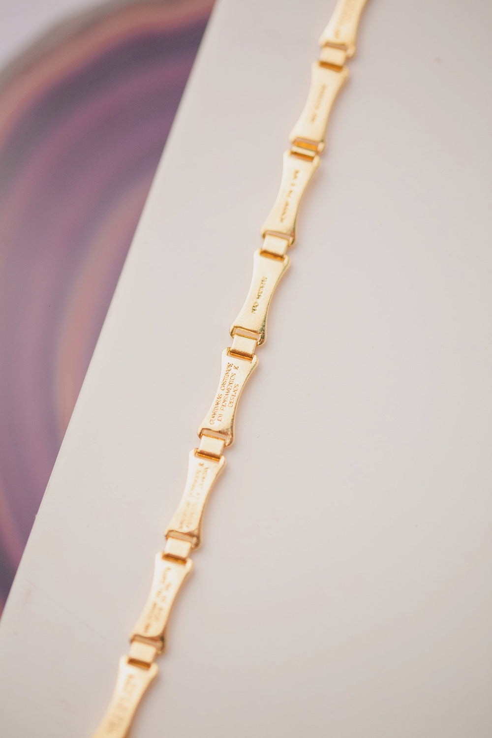 PULSEIRA DEZ MANDAMENTOS  FOLHEADA A OURO 18K