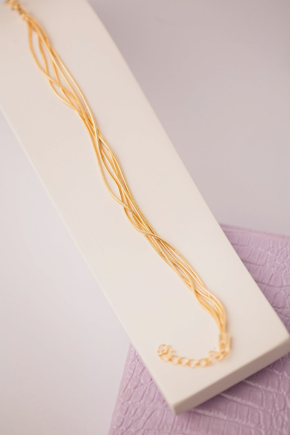 PULSEIRA VARIOS FIOS RABO DE RATO FOLHEADA A OURO 18K