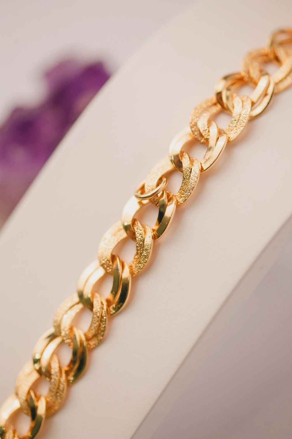 PULSEIRA ELOS GROSSOS FOLHEADA A OURO 18K