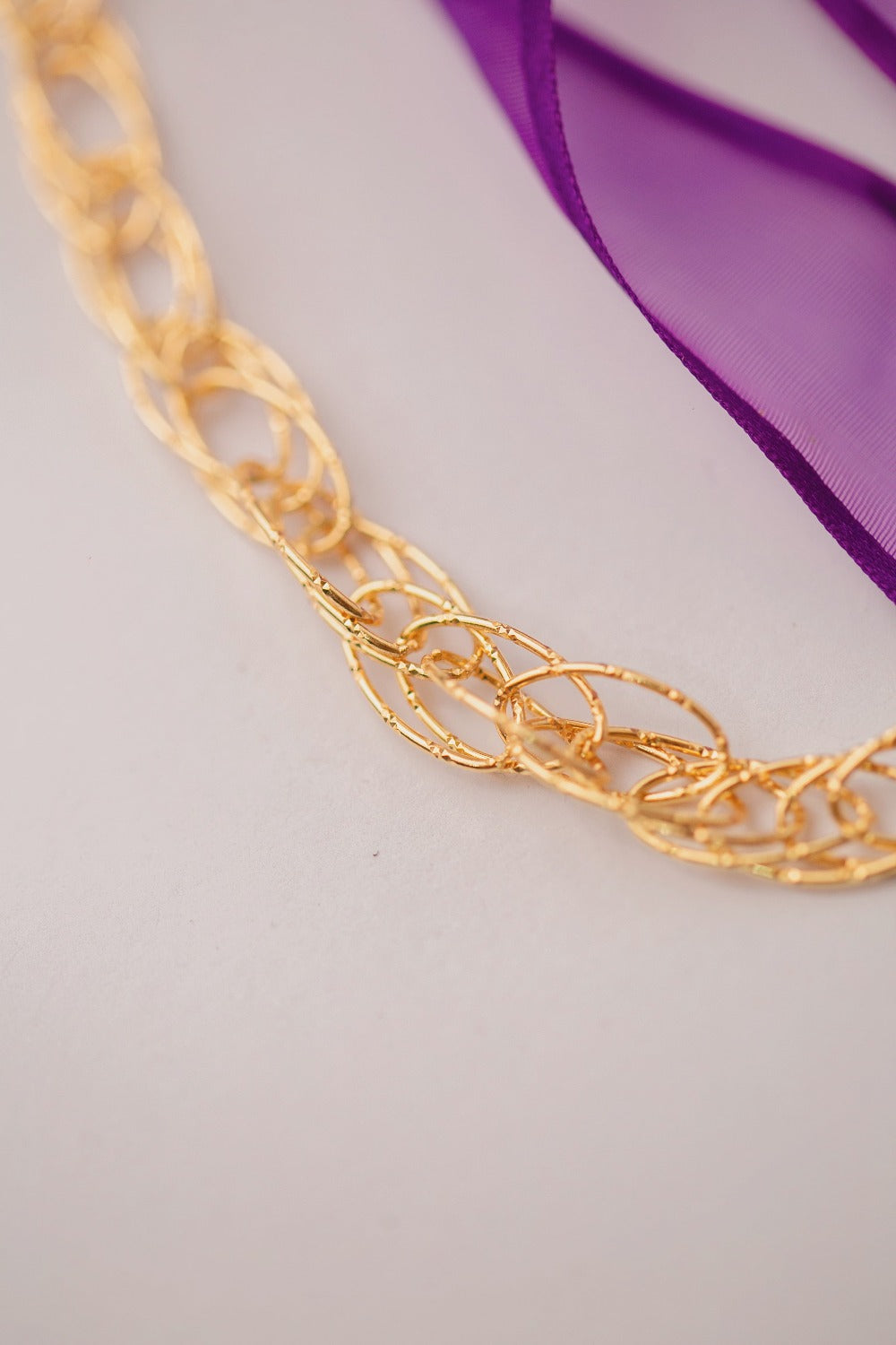 PULSEIRA ELOS DIAMANTADOS FOLHEADA A OURO 18K