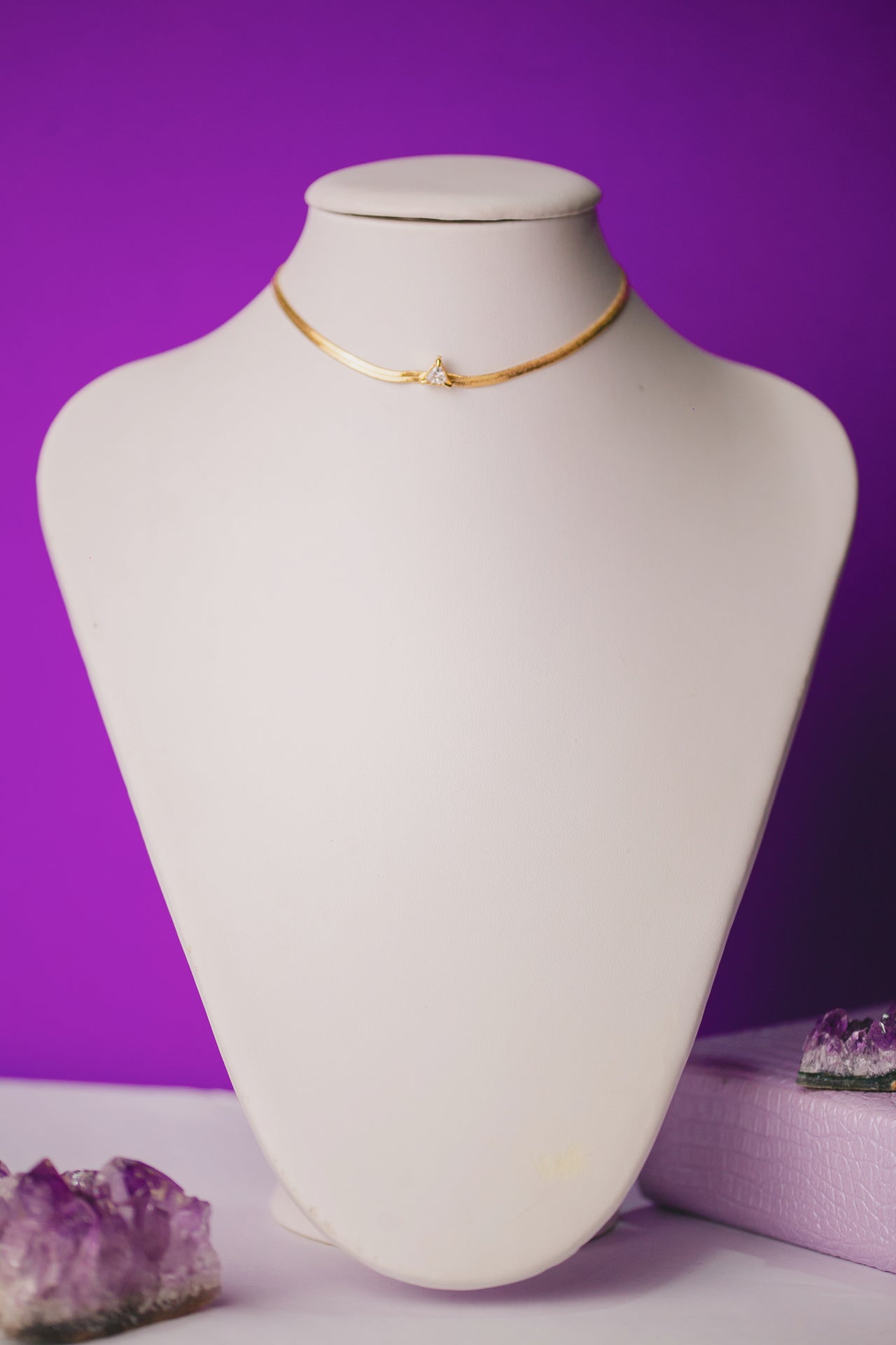 COLAR MALHA FITA COM ZIRCÔNIA FOLHEADO A OURO 18K