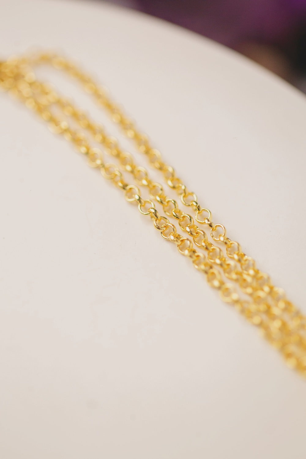 PULSEIRA TRIPLA DE ELO PORTUGUES FININHA FOLHEADA A OURO 18K