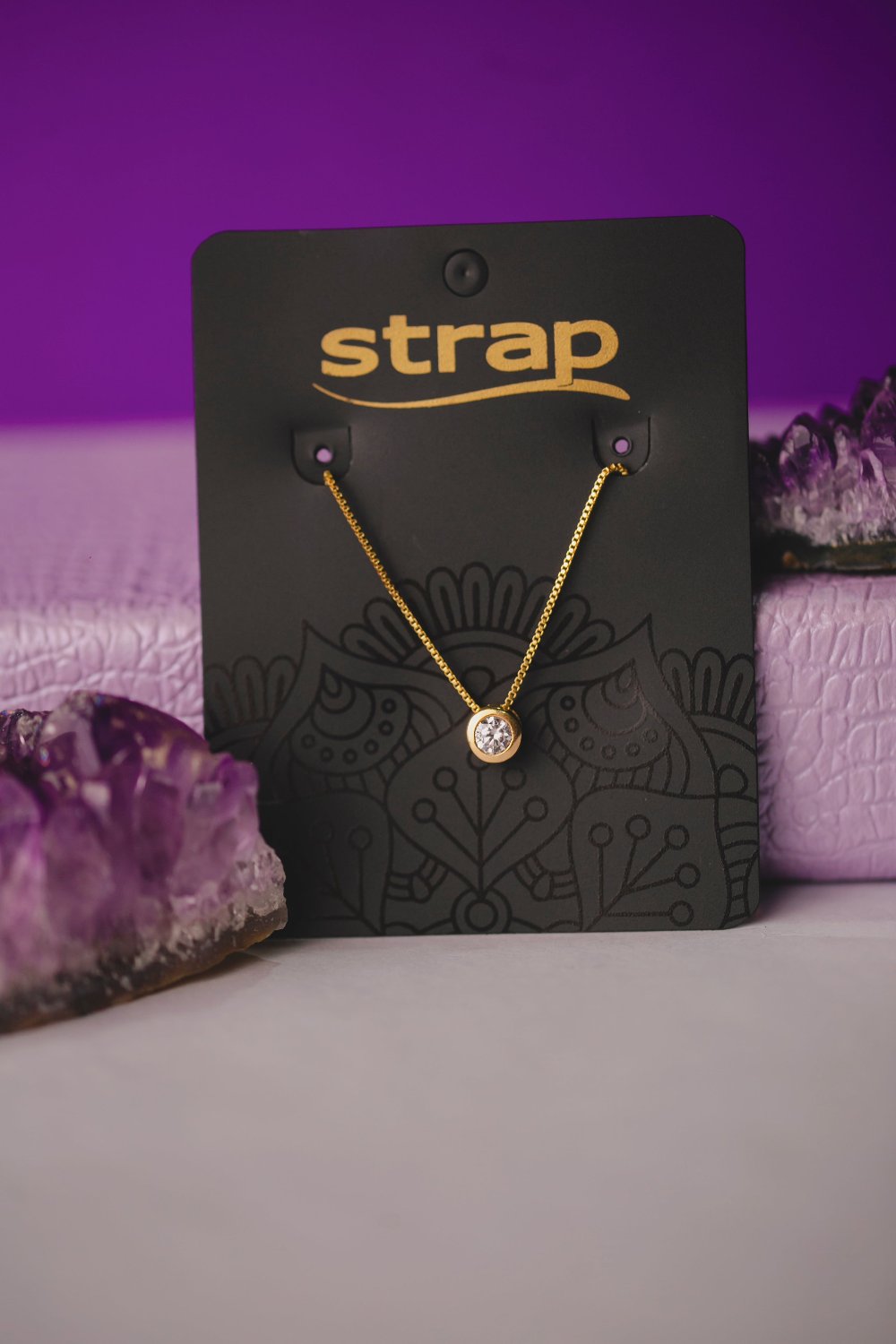 COLAR PONTO DE LUZ FOLHEADO A OURO 18K
