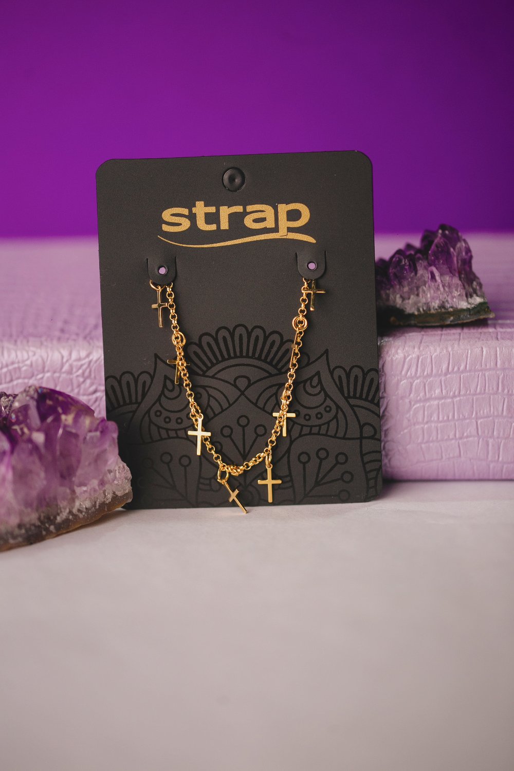 COLAR CRUZ FOLHEADO A OURO 18K