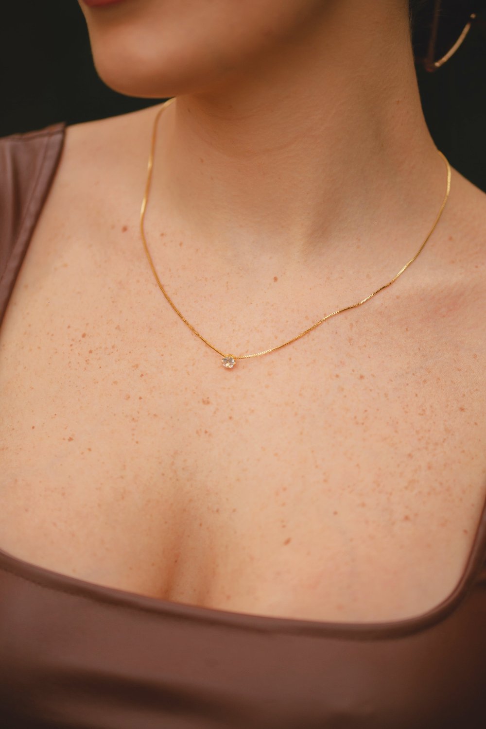COLAR PONTO DE LUZ  FOLHEADO A OURO 18K