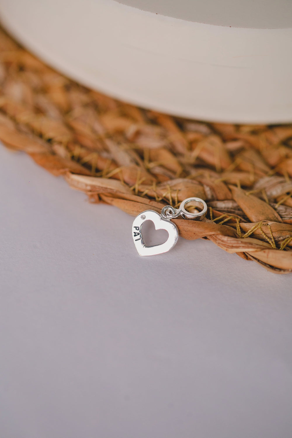 PINGENTE DE PRATA CORAÇÃO PAI