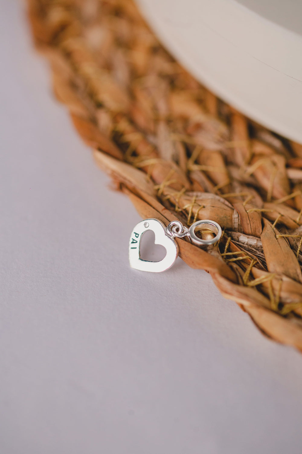 PINGENTE DE PRATA CORAÇÃO PAI