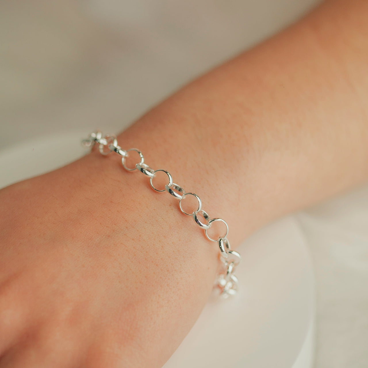 PULSEIRA DE PRATA ELOS REDONDOS