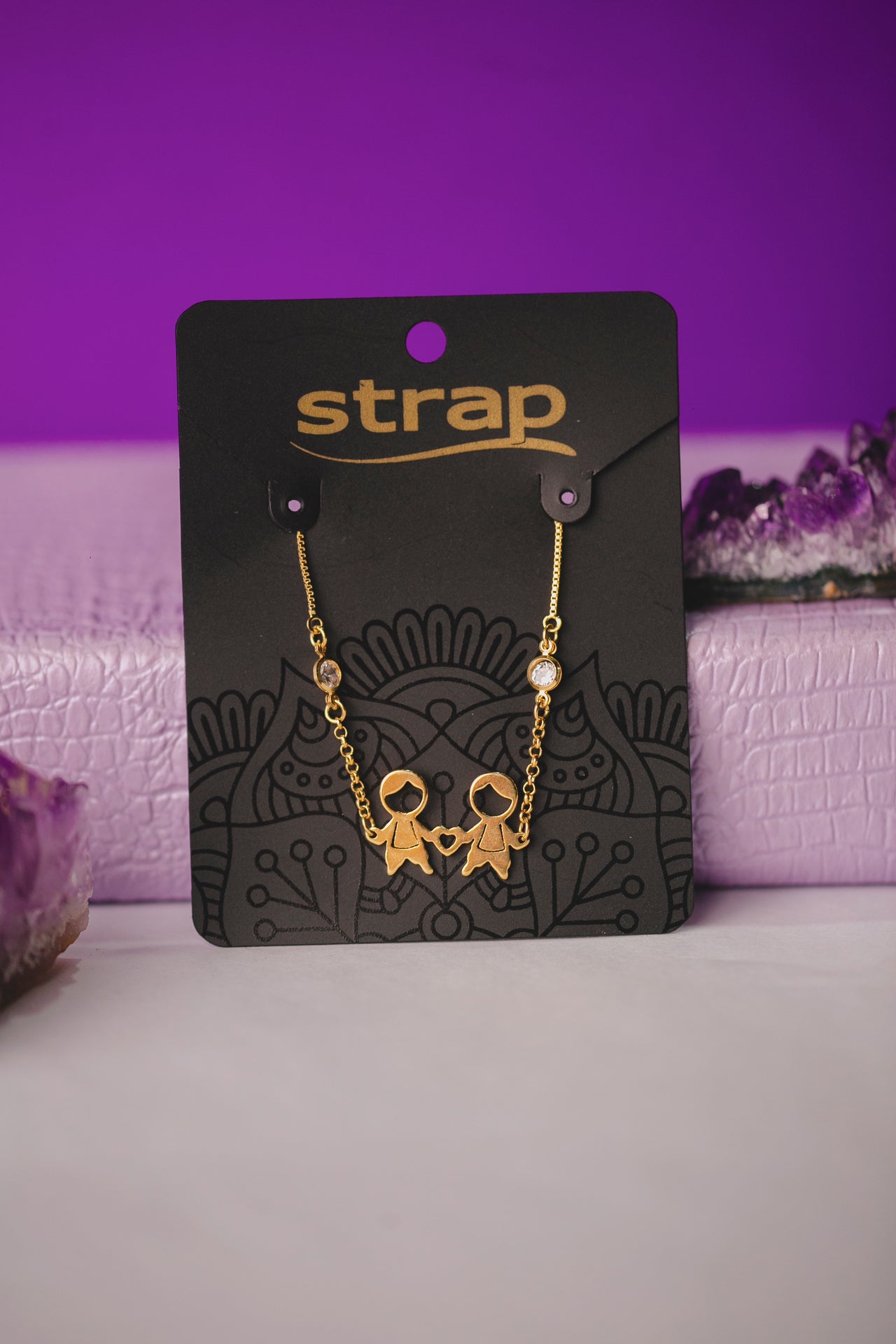 PULSEIRA DOIS MENINOS FOLHEADA A OURO 18K