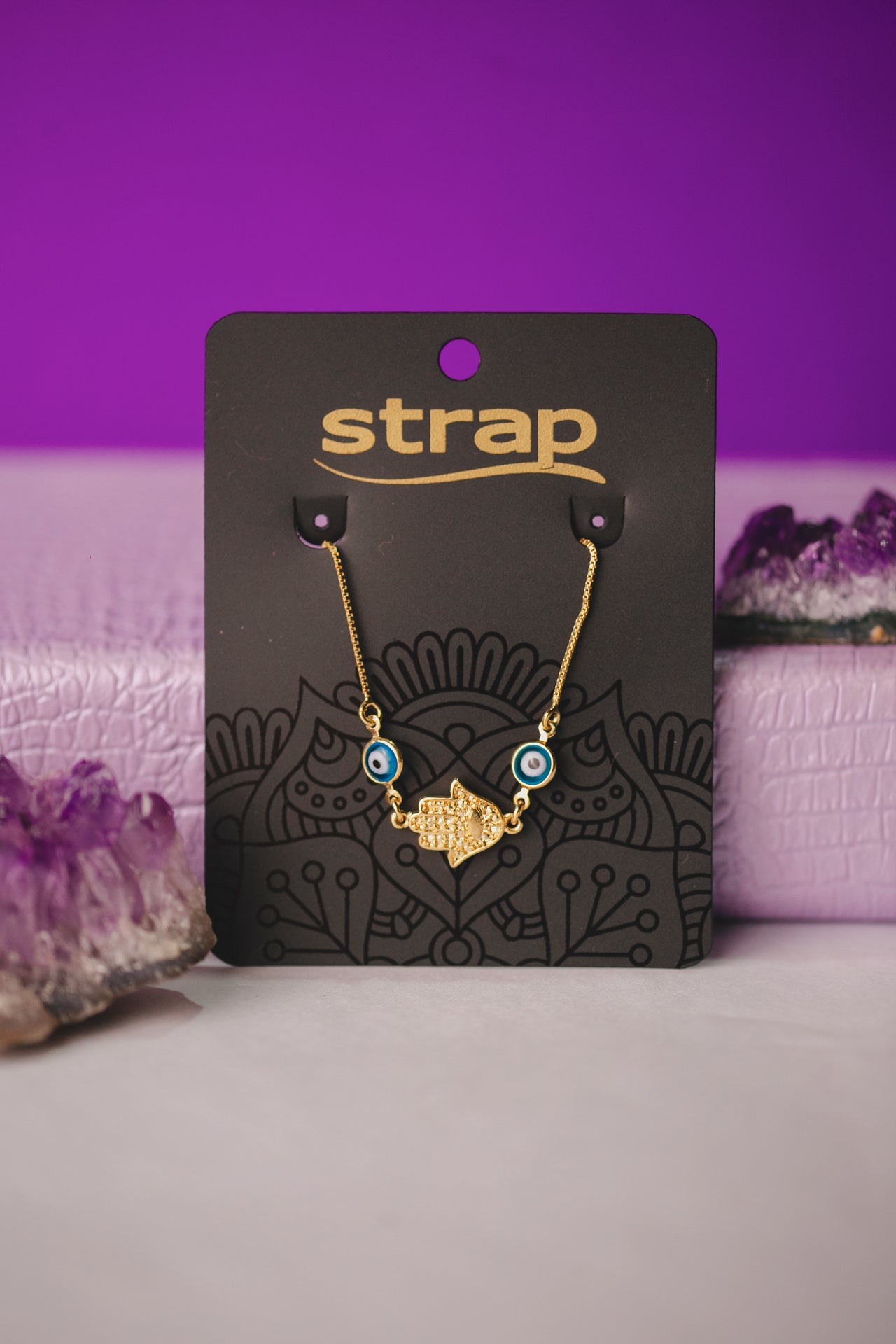 PULSEIRA HAMSÁ FOLHEADO A OURO 18K