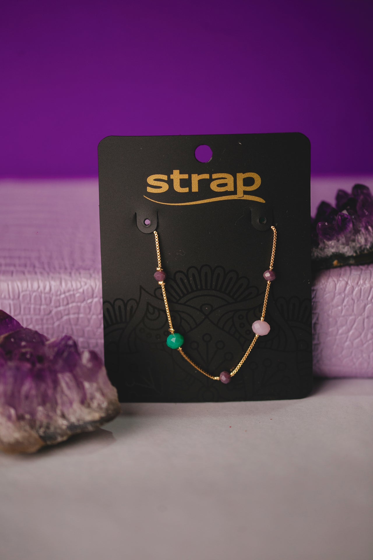 PULSEIRA COM BOLINHAS COLORIDAS FOLHEADA A OURO 18K