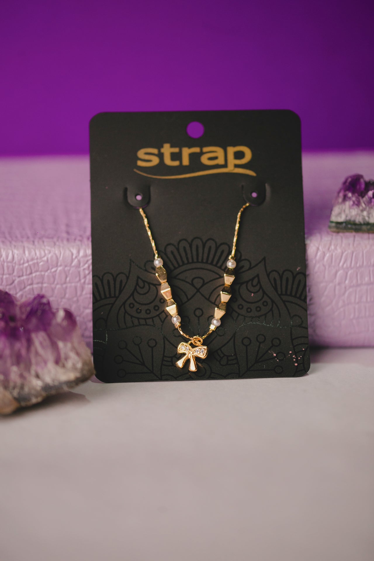 PULSEIRA LAÇO COM ESFERAS E MINI PERÓLAS FOLHEADO A OURO 18K