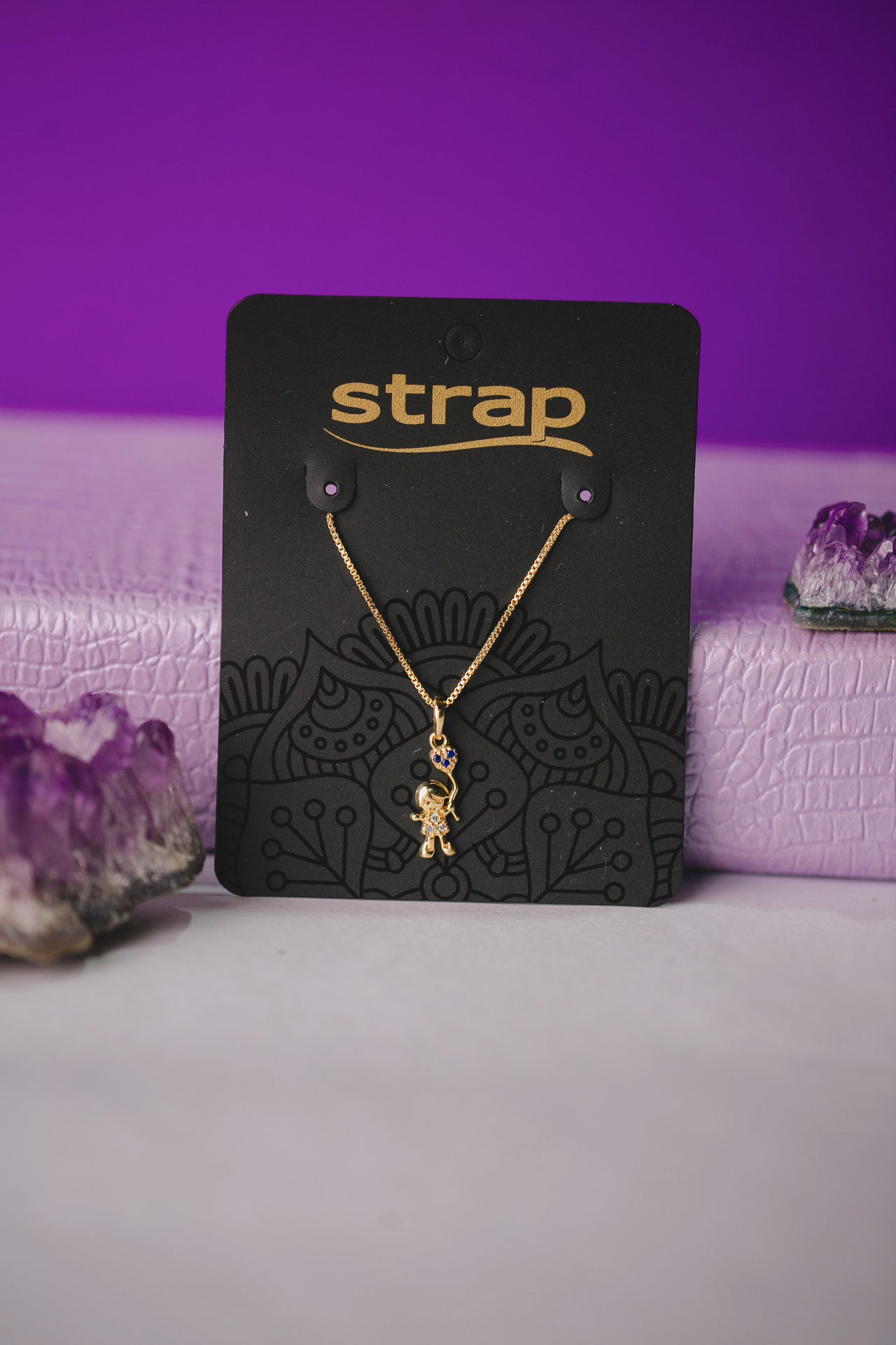 COLAR PINGENTE FILHO COM BALÃO FOLHEADO A OURO 18K