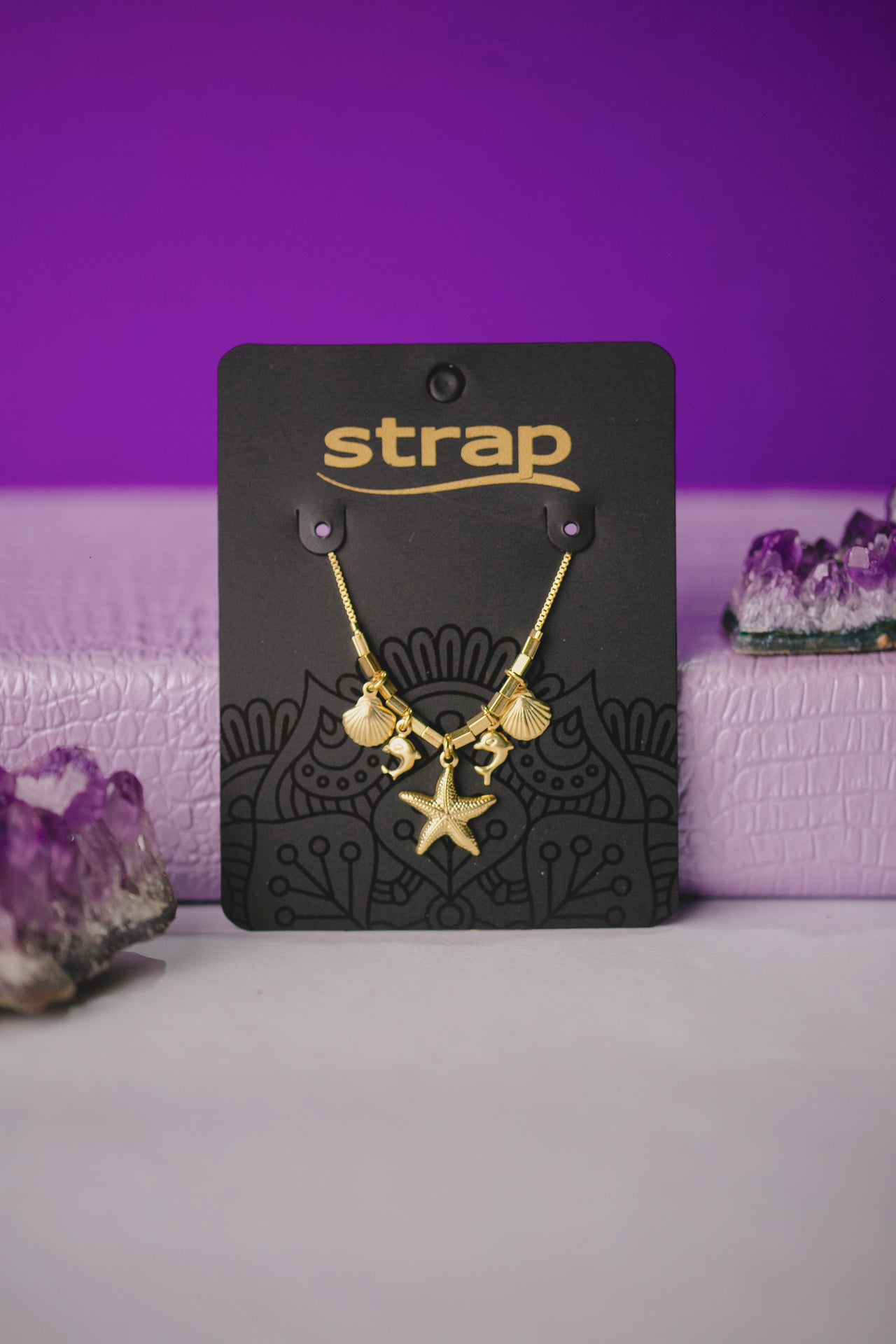 PULSEIRA FUNDO DO MAR FOLHEADA A OURO 18K