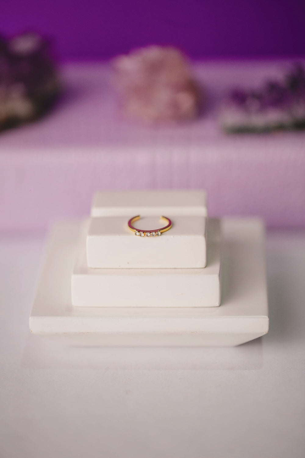 ANEL FALANGE CINCO MINI ZIRCÔNIAS FOLHEADO A OURO 18K