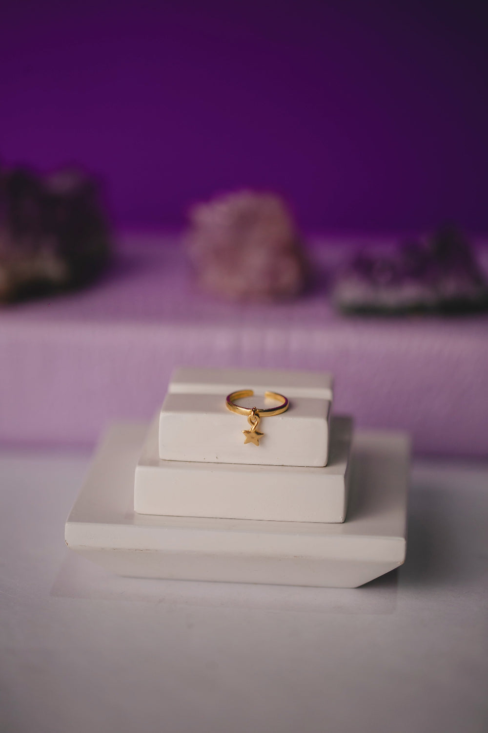 ANEL FALANGE PINGENTE ESTRELA FOLHEADO A OURO 18K