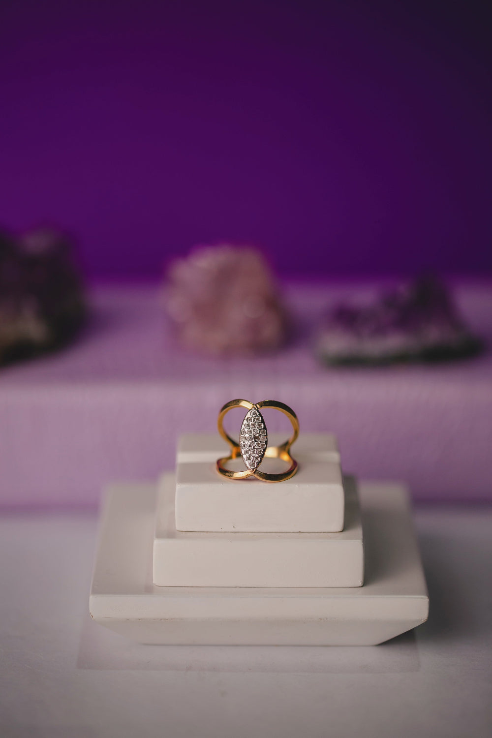 ANEL DUPLO CRAVEJADO FOLHEADO A OURO 18K