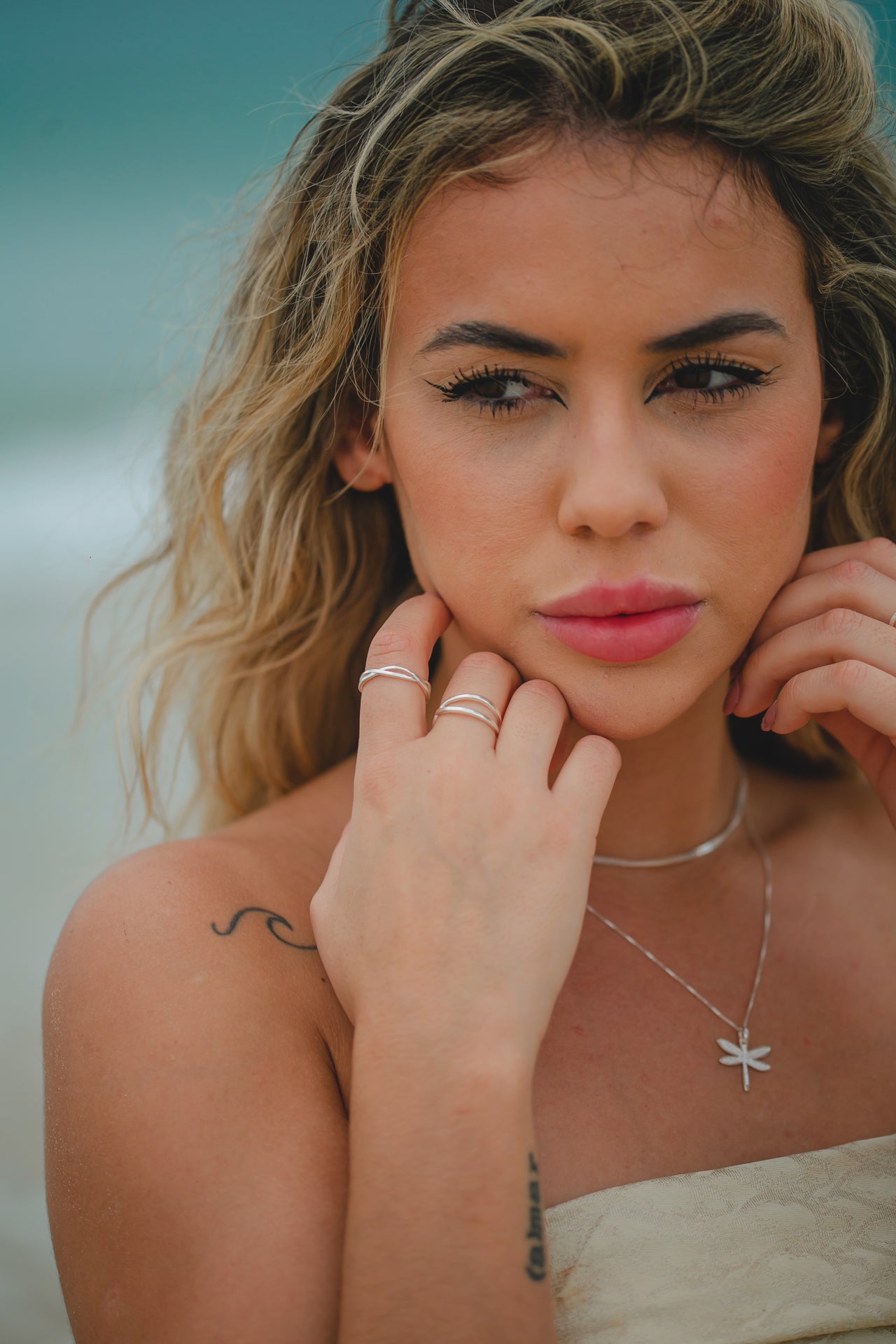 ANEL DE PRATA DOIS ELOS TRANÇADO